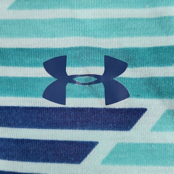 🦋Under Armour Blue & Turquoise Golf Collared Polo Shirt Youth Large - Picture 10 of 13